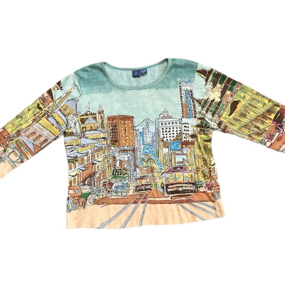 Half Moon Bay Y2K San Francisco Bling Top Shirt XL - Picture 1 of 9